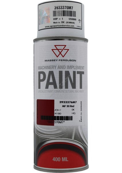 Massey Ferguson 3933376M7 Kırmızı Sprey Boya – Orijinal Agco Ürünü