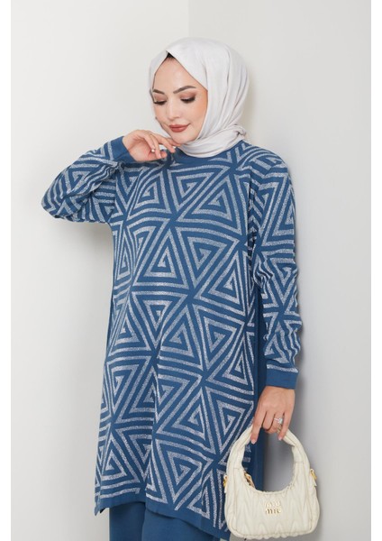 Simli Triko Tunik Pantolon Takım modelleri