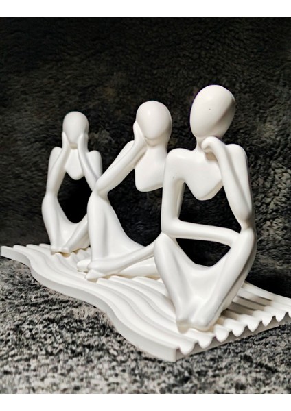 3'lü Düşünen Insan Figür – Minimal Dekoratif 4'lü Set modelleri