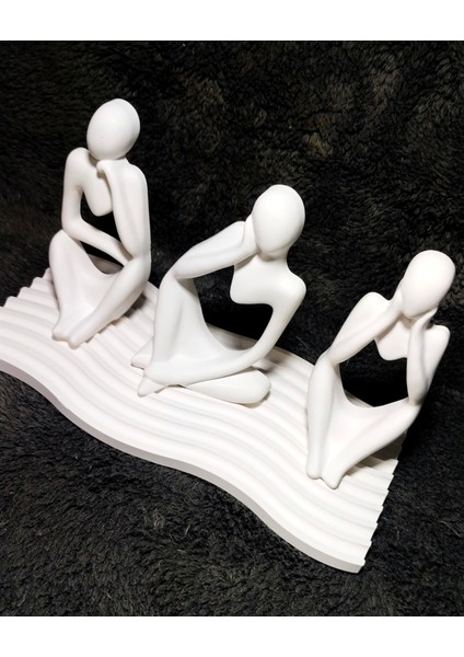 3'lü Düşünen Insan Figür – Minimal Dekoratif 4'lü Set fırsatları