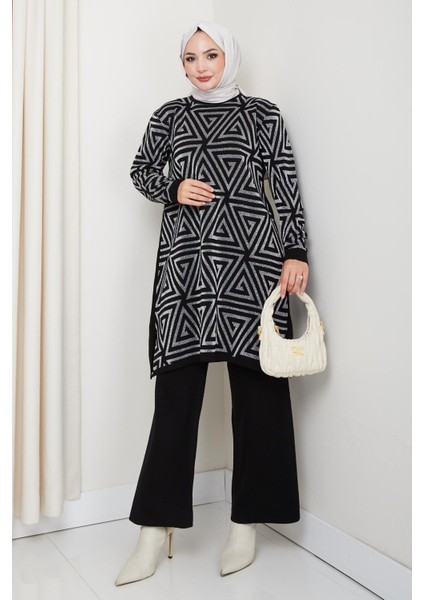 Simli Triko Tunik Pantolon Takım