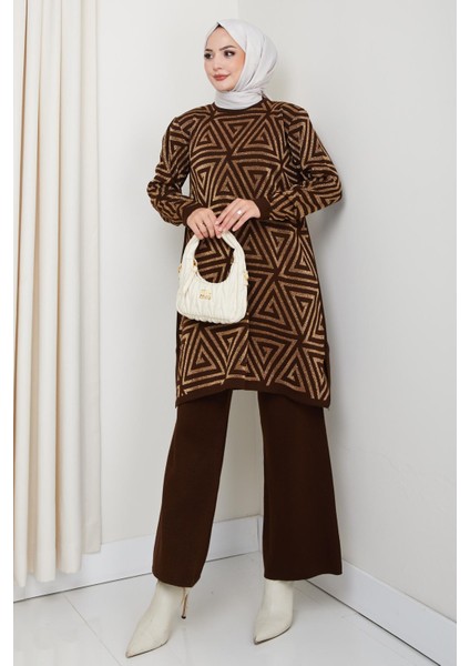Simli Triko Tunik Pantolon Takım