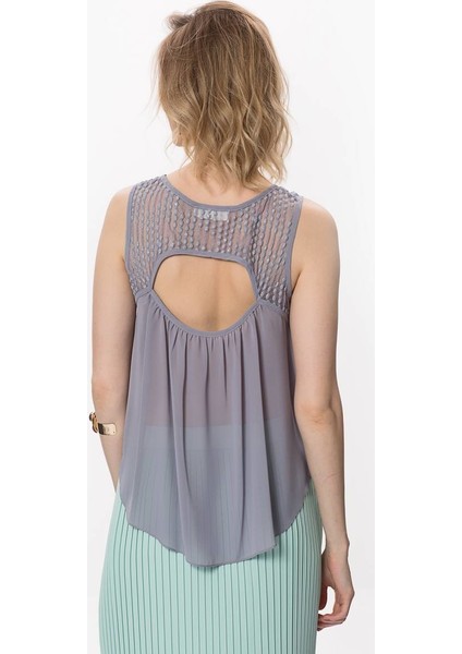 Sırt Detaylı Kadın Bluz Gri Y1713120_004 modelleri