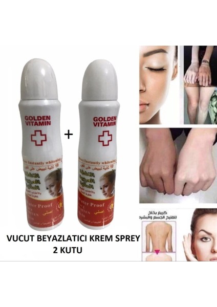 Sprey Vucut Beyazlatıcı Yüz Kol Bacak Koltuk Altı Bikini Bölgesi Beyazlatıc Suya Dayanıklı 2 Adet