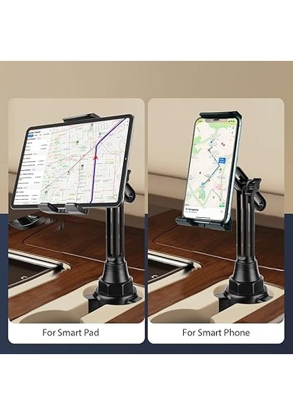 Araba Bardak Tutucu Tablet Montajı, iPad Pro 9.7, 10.5, 11/ iPad Air Mini 6 5 4 3 2/samsung Galaxy Tab, 2'si 1 Arada Araba Telefon Tutacağı Iphone/samsung, Akıllı Telefonlarla Uyumlu indirimleri