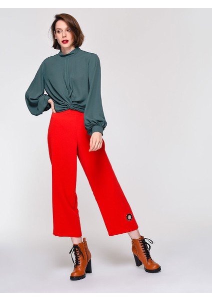 Paça Detaylı Pantolon Kırmızı K1912012_006