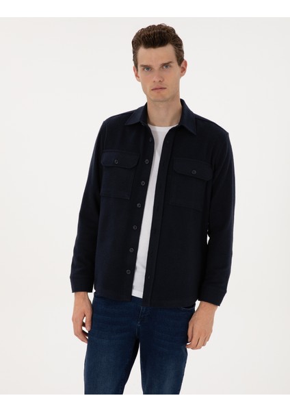 Erkek Lacivert Comfort Fit Uzun Kollu Gömlek 50316739-VR033 modelleri