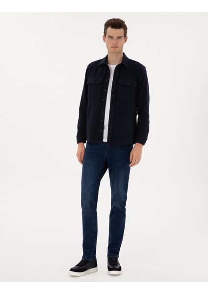 Erkek Lacivert Comfort Fit Uzun Kollu Gömlek 50316739-VR033 fırsatları