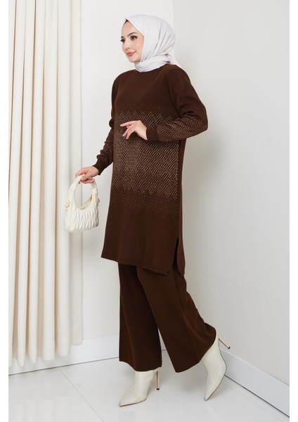 Simli Triko Tunik Pantolon Takım modelleri