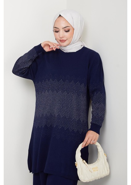 Simli Triko Tunik Pantolon Takım modelleri