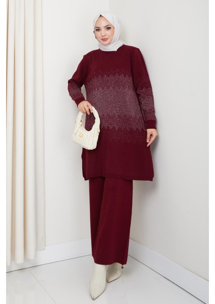 Simli Triko Tunik Pantolon Takım