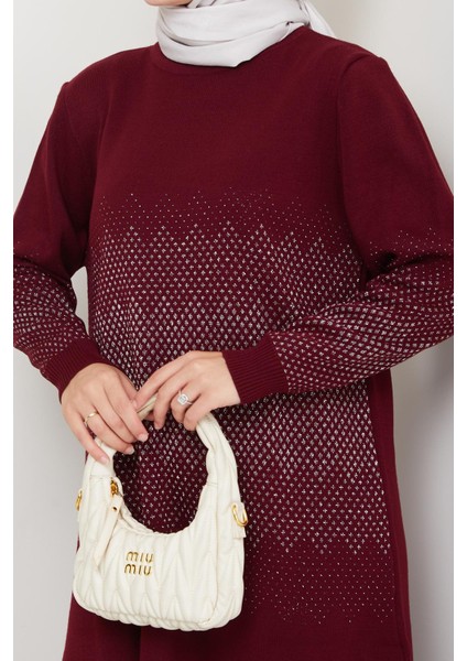 Simli Triko Tunik Pantolon Takım modelleri