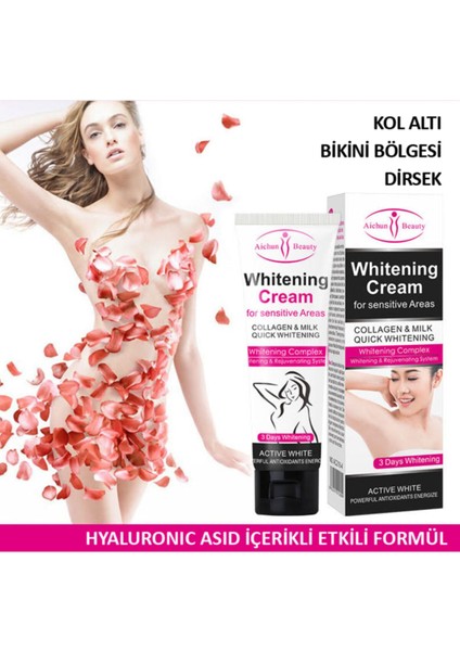 Koltuk Altı Pubik Bikini Bölgesi Dirsek Topuk Kol Altı Beyazlatıcı Bakım Kremi 50 ml