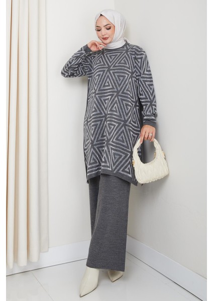 Simli Triko Tunik Pantolon Takım