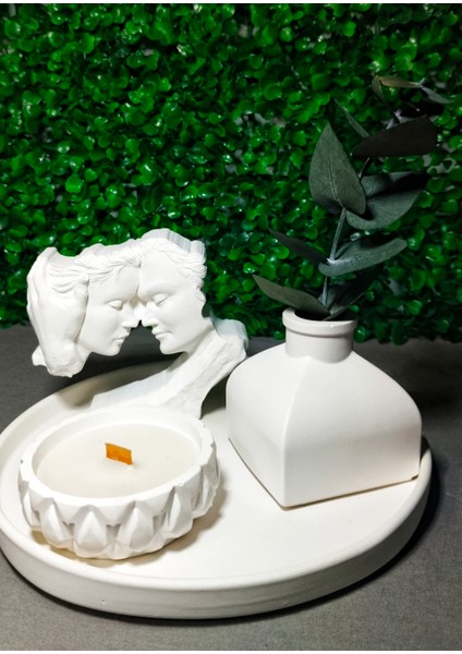 Romantik Tasarım Seramik Set -Mumluk ve Vazo fiyatları