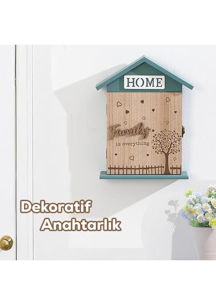 2073 Duvara Montajlı Dekoratif Anahtarlık Dolabı - Duvar Askılı Anahtar Saklama Kabini 17X27,5CM modelleri