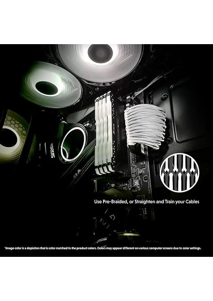 - Eps 8 Pin (4+4) Cpu Atx Anakart Psu Güç Kaynağı Örgülü Kollu Özel Mod Pc Uzatma Kablosu ile Birlikte Güçlü ve Sert Tasarım Tek Paket 30 cm 300 mm - Beyaz modelleri