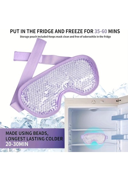 Sıcak ve Soğuk Boncuklu Buz Jeli Terapi Göz Maskesi (Mor)