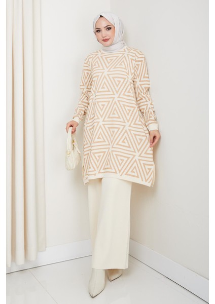 Simli Triko Tunik Pantolon Takım