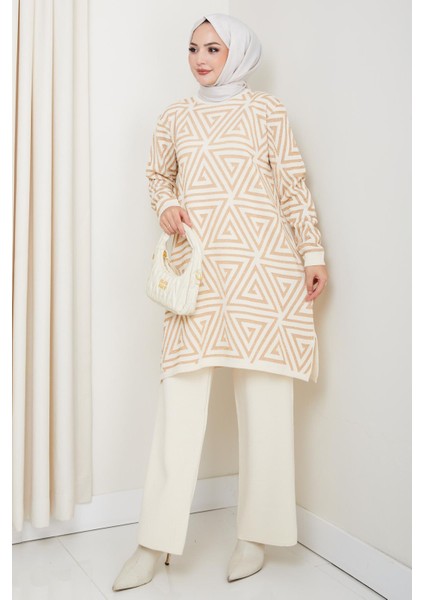 Simli Triko Tunik Pantolon Takım modelleri