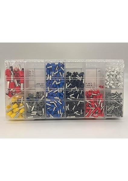 Sıkma Pimleri Seti 1200 Parça - Dın Standartlarına Göre Sıralanmış Kablo Pabucu Çeşitleri - [0,5-10 Mm²] - Sıkma Pimleri Seti - Sıkma Terminalleri - Yüksükler modelleri