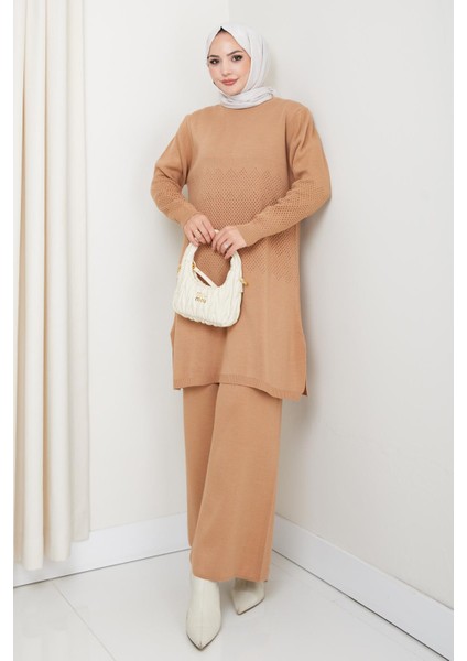 Simli Triko Tunik Pantolon Takım