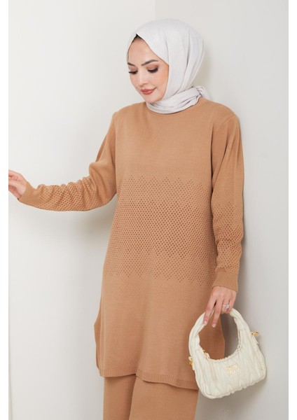 Simli Triko Tunik Pantolon Takım modelleri