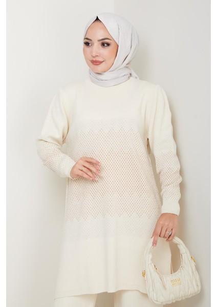 Simli Triko Tunik Pantolon Takım modelleri