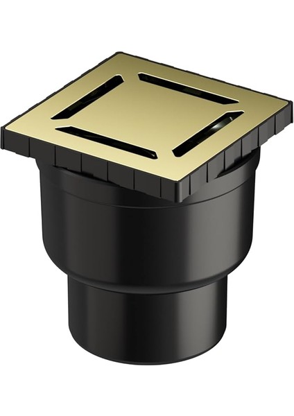 V-Flow Kare 5607325 Yalıtımlı Duş Kanalı Alttan Çıkışlı Dk 800 Kapak Parlak Altın