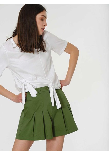 Pilise Detaylı Cepli Şort Yeşil Y1912612_012