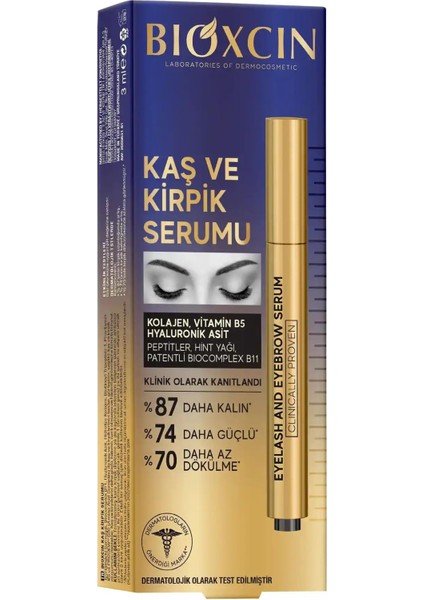 Kaş Kirpik Serumu - Kolajen Hyaluronik Asit Hint Yağı Keratin Peptidleri B5 Biocomplex B11