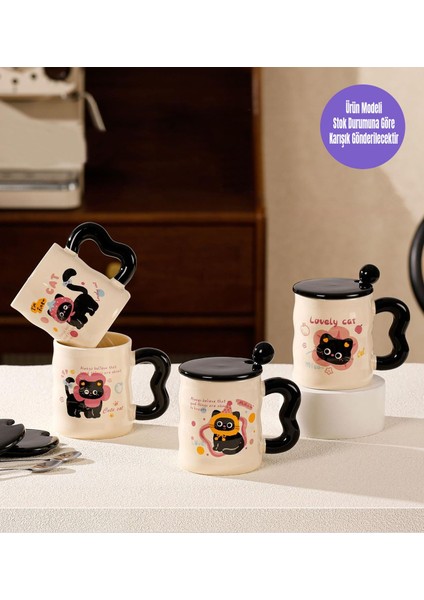 Kara Kedi Temalı Seramik Kupa