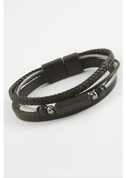 Mıknatıslı Orjinal Deri Bileklik