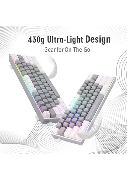 K617-RGB 16,8 Milyon Rgb Aydınlatma, Red Switch Fizz%60 Q Türkçe Kablolu Mekanik Oyuncu Klavyesi Gri Beyaz modelleri