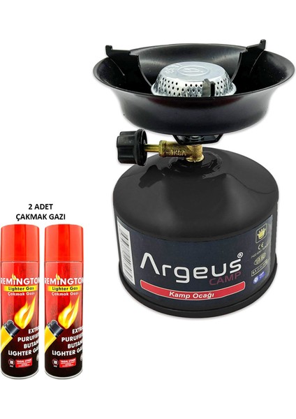 Stone Kamp Ocağı ve Çakmak Gazı Seti Siyah (203)