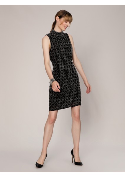 İşlemeli Mini Gece Elbisesi Siyah K1962101_001