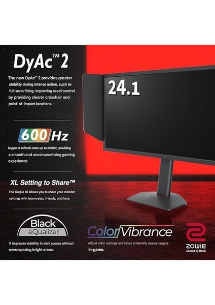 Zowie XL2586X+ 24,1'' 600Hz Fhd 3xhdmı Dp New Fast Tn Dyac 2 S-Switch E Spor Oyun Monitör modelleri