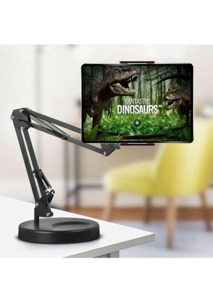 Masaüstü Tablet Telefon Tutucu Ayarlanır Katlanır Seviyeli Tutucu Siyah