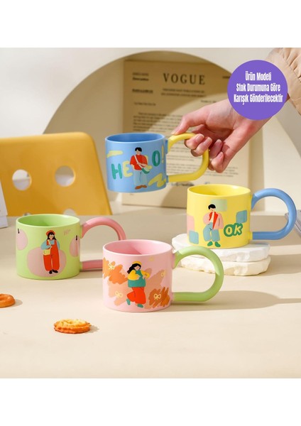 Pastel Karakter Temalı Seramik Kupa