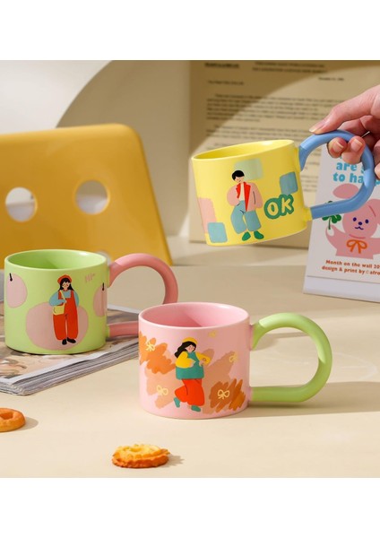 Pastel Karakter Temalı Seramik Kupa modelleri
