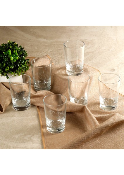 Güral Cam Taşlı 6 Lı Su Bardağı 11187