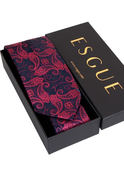 8 cm Hand Made Lacivert - Mor Şal Desen Mendilli Kravat fırsatları