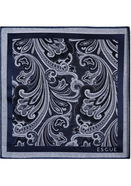 8 cm Hand Made Lacivert - Gri Desenli Mendilli Kravat fırsatları