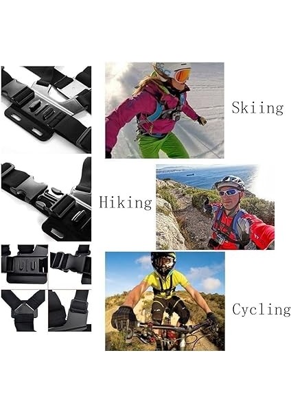 Chest Harness Mount Adjustable Camera Chest Strap With J Hook Compatible With Gopro Hero 13 12 11 10 9 8 7, Akaso EK7000 Brave 4, Dragon Touch, Vemont, Wolfang,remali Action Camera fırsatları