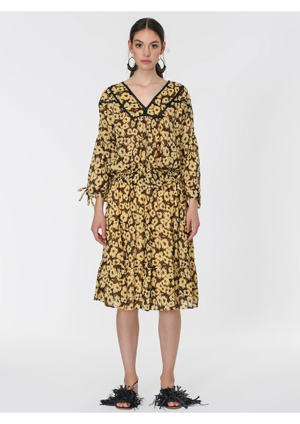 Desenli Siyah Etek Standart Renk Y1967125_089