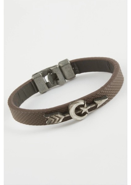 Ay Yıldız Ok Kaliteli Suni Deri Bileklik