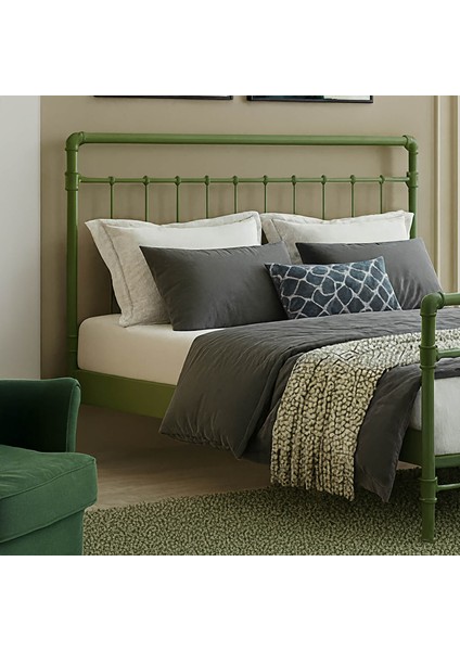 Odin Çift Kişilik Metal Karyola-Yeşil (Ahşap Latalı) fiyatları