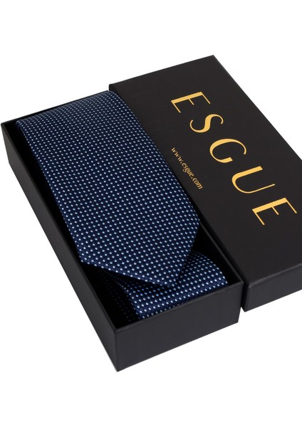 8 cm Hand Made Lacivert - Mavi Nokta Desenli Mendilli Kravat fırsatları