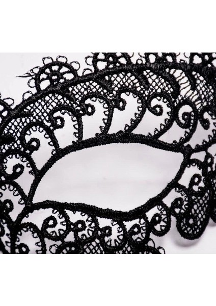 Siyah Renk Dantel Kesim Dantel Işlemeli Balo Parti Maskesi 10 No modelleri