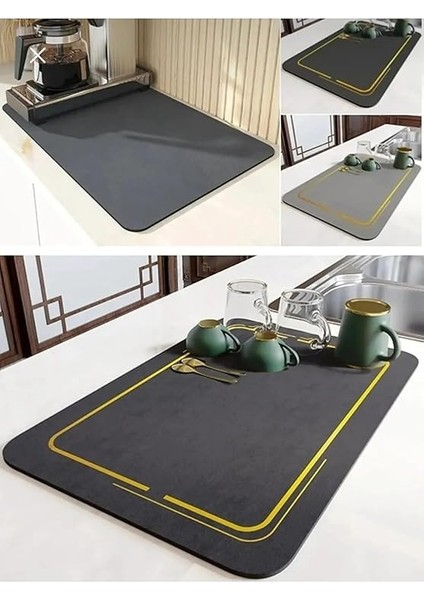 Home Tezgah Üstü Bulaşık Kurutma Matı,mutfak Matı, Tezgah Üstü Kaymaz Kurulama Örtüsü,bulaşık Kurutma Matı (Gri, 40X50) fiyatları